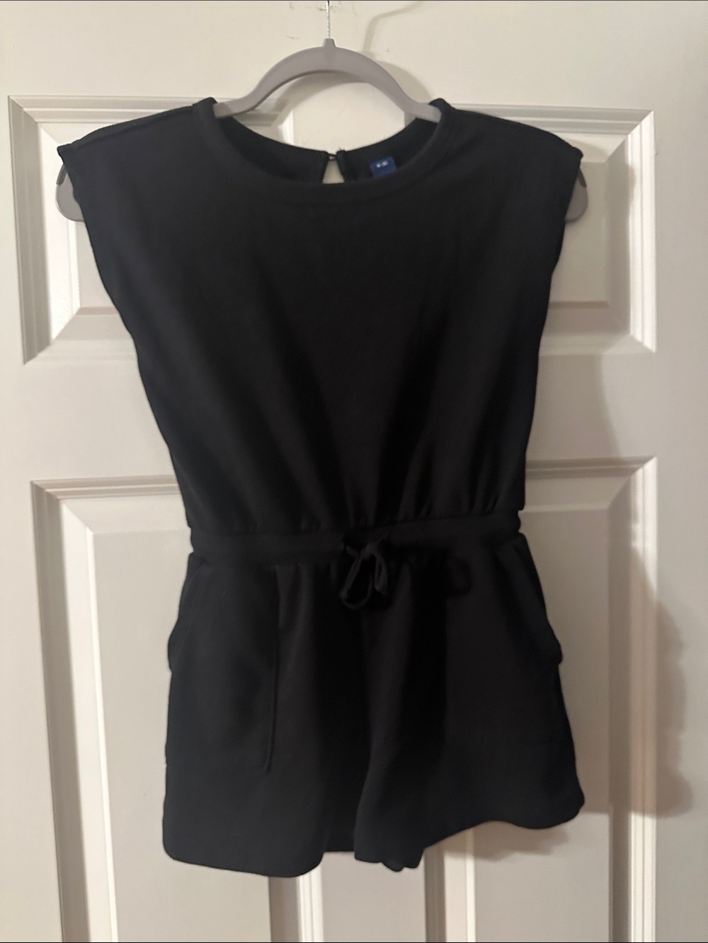 Old Navy Black Sleeveless Drawstring-Waist Tunic Romper